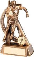 Bronze Gold Rugby Geo Figure Trophy - 6.75in