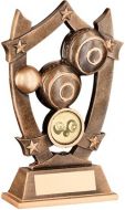 Bronze Gold Resin Lawn Bowls 5-Star Trophy - 5.5in