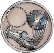 Antique Silver Football And Boot Medallion - 2.75in