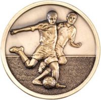 Antique Gold Footy Players Medallion - 2.75in