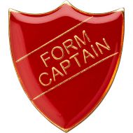 School Shield Trophy Award Badge (Form Captain) - Red 1.25in