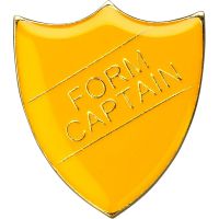 School Shield Trophy Award Badge (Form Captain) - Yellow 1.25in