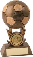 Bronze-Gold Football On Strikes Trophy - 5in (New 2014)