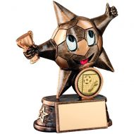 Bronze Gold Resin Football Comic Star Figure Trophy - 5in