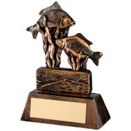 Bronze Gold Resin Angling Trophy - 6.25in
