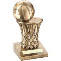 Bronze Gold Netball And Net Trophy - 6.75in