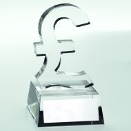 Clear Glass Pound Sign Trophy - 4.75in