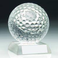Clear Glass Golf Ball Nearest The Pin Trophy - 3.5in