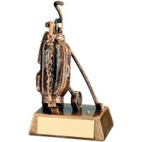 Bronze Gold Resin Golf Bag Trophy - 6.25in