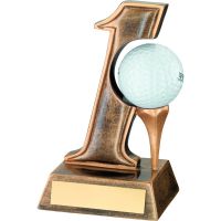 Bronze Gold Resin Hole In One Golf Trophy - 5.5in