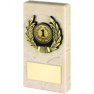 Cream Marble And Gold Trim Trophy - 5in