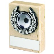 Cream Marble And Silver Trim Trophy - 3in