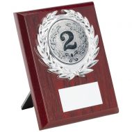 Rosewood Plaque And Silver Trim Trophy (2in Centre) - 5in