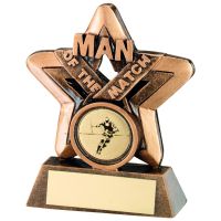 Bronze Gold Man Of The Match Mini Star Trophy - 3.75in
