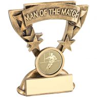 Bronze Gold Gold Man Of The Match Mini Cup Trophy Award With Rugby Insert Trophy Award - 3.75in