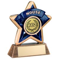 Bronze-Gold-Blue House Mini Star Trophy - 3.75in (New 2014)