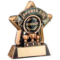 Bronze-Gold Sports Day Mini Star Trophy - 3.75in (New 2014)