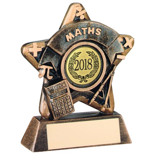 Bronze-Gold Maths Mini Star Trophy - 3.75in (New 2014)