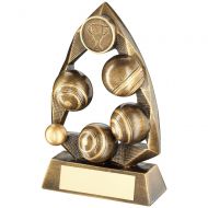 Bronze Gold Gold Lawn Bowls Diamond Collection Trophy Award - 5.75in