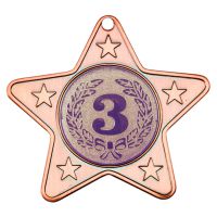 Bronze Star-Shaped Medal - 2in