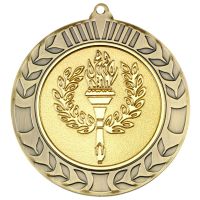 Antique Gold Wreath Medal (2in Centre) - 2.75in