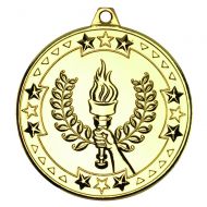 Gold Victory Torch Tri-Star Medal - 2in