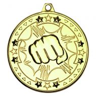 Gold Martial Arts Tri-Star Medal - 2in