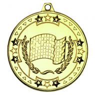 Gold Motor Sport Tri-Star Medal - 2in