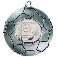 Antique Silver Domed Footy Medal - 2in