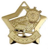 Mini Star Swimming Medal Gold 60mm
