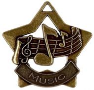 Mini Star Music Medal Bronze 60mm