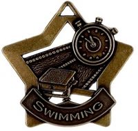 Mini Star Swimming Medal Bronze 60mm