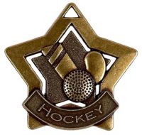 Mini Star Hockey Medal Bronze 60mm