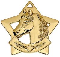 Mini Star Horse Medal Gold 60mm