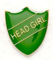 Shield Trophy Award Badge Head Girl Green (New 2010)