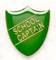 Shield Trophy Award Badge School Captain Green
