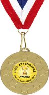 Target50 Stars Medal With Free Red White And Blue Ribbon 22mm Gold 50mm