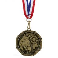 Combo Horse Medal With 10mm Gold Free Red White And Blue Ribbon 45mm
