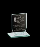 Jade Glass Shield Trophy Award Plaque (6mm Thick) - 3.75in