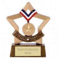 Mini Star Medal Gold Aggt 3.25 Inch