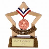 Mini Star Medal Bronze Aggt 3.25 Inch