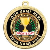 Personalised Sports Day Medal 2 3 8 Inch (60mm) Diameter - New 2019