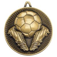 Football Deluxe Medal Antique Gold 2.35in - New 2019