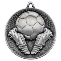 Football Deluxe Medal Antique Silver 2.35in - New 2019