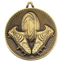 Rugby Deluxe Medal Antique Gold 2.35in - New 2019