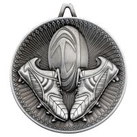 Rugby Deluxe Medal Antique Silver 2.35in - New 2019