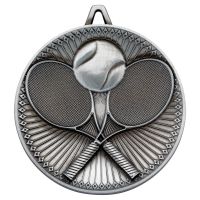 Tennis Deluxe Medal Antique Silver 2.35in - New 2019