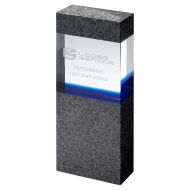 Clear-Blue Glass Within Grey Marble Column (35mm Thick X 80mm Wide) - 7.25in - New 2022