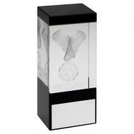 Clear Black Glass Block with Lasered Football Image Trophy Award 5.5in : New 2020