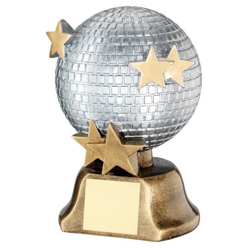 Silver Bronze Gold Glitter Ball with Stars Trophy Award 6in : New 2020